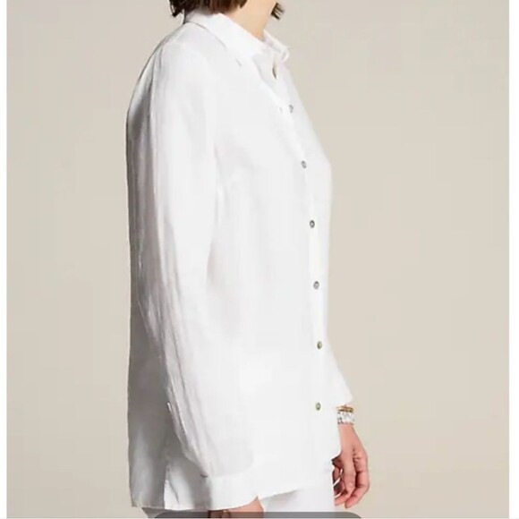 J.jill Everyday Linen Button-Front Shirt White Size - Picture 13 of 14